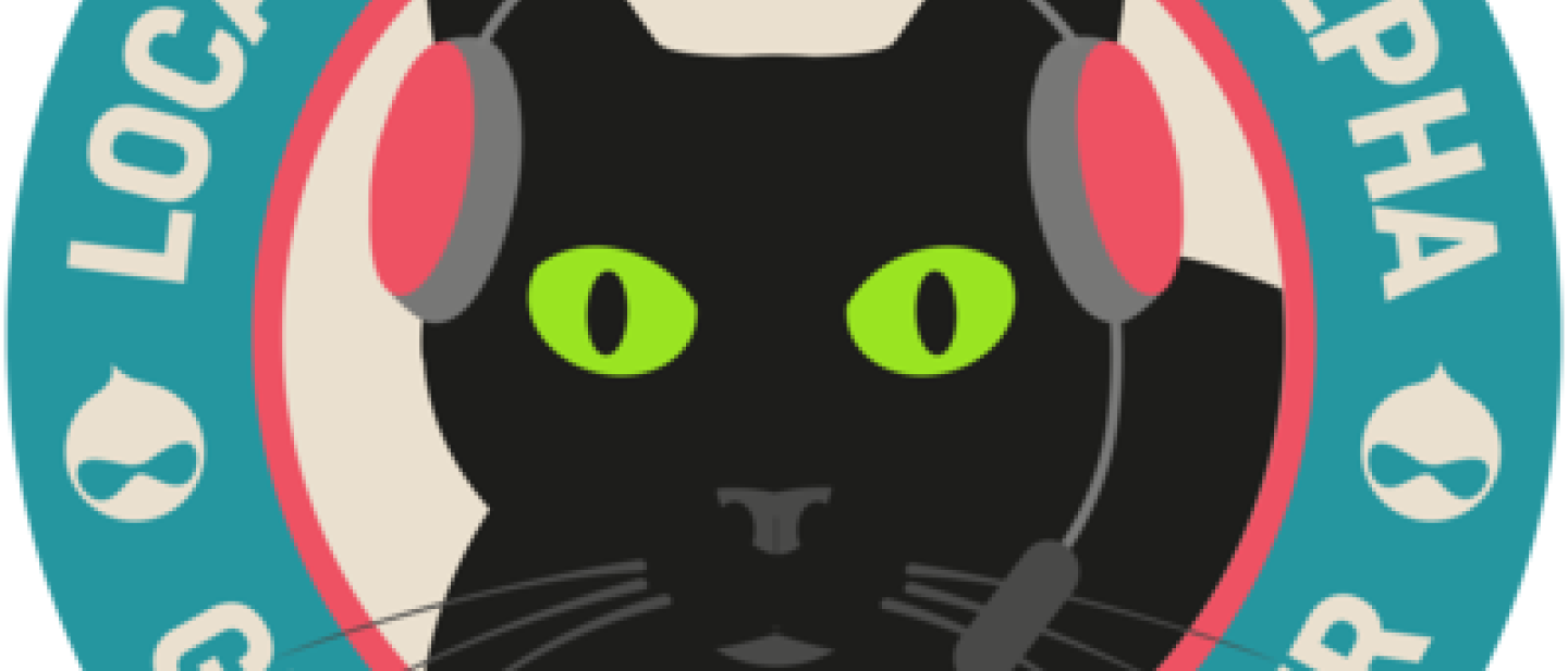 Black cat with headphones - Localgov Drupal - Alpha - Growing together