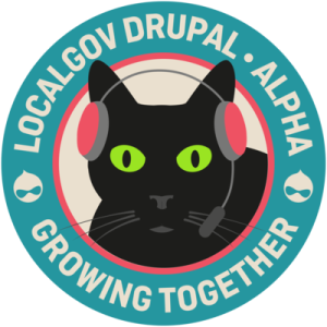 Black cat with headphones - Localgov Drupal - Alpha - Growing together